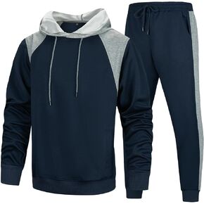 TOLOER Men’s Tracksuit 2 Piece Hoodies Sweatsuits Color Block Pullover Tracksuits in Saudi Arabia