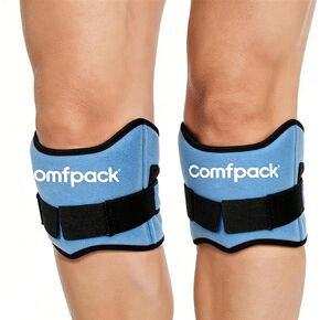 Comfpack Knee Ice Pack for Patella Tendon Relief 2 Pack, Hot Cold Therapy Knee Pain Relief Compression Support Strap for Running, Jumpers Knee, Tendonitis, Squats, Osgood Schlatter, Hiking, Soccer in Saudi Arabia
