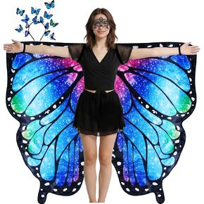 Double Sided Butterfly Wings for Women, 3Pcs Fairy Set for Renaissance Fair, Halloween Cosplay in Saudi Arabia