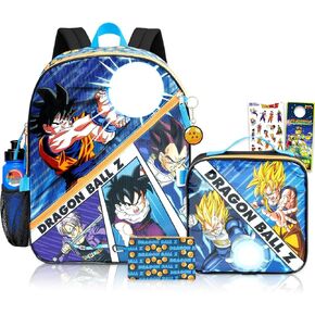 Dragon Ball Z Backpack with Lunch Bag Set - Bundle with 16" DBZ Backpack, Lunch Box, Stickers, Water Bottle, More School Bag with Lunchbox in Saudi Arabia