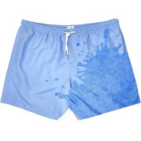 BERMIES Men’s Color-Changing Swim Trunks with Compression Liner - 5.5" Inseam, Quick-Dry, UPF 50+, Water-Activated Print in Saudi Arabia