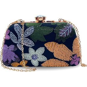 Embroidered Beaded Bag Sequin Clutch Purses for Women Evening Floral Purse for Party Wedding Cocktail in Saudi Arabia