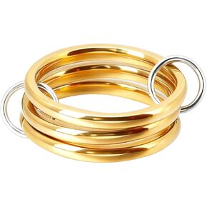 KYLELOVE Stackable Rings for Women,Gold Plated Interlocked Rings Silver Gold Multi Ring Mixed Metals Two Toned Jewelry Stackable Ring Set for Women in Saudi Arabia