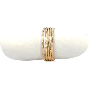 Ellie J Maui Hammered Gold Ring, Set of 5 Gold Stacking Rings, Minimalist Rings, Skinny Rings for Women, Rose Gold Filled/Gold Filed - Ring Size 1-10 Mothers Day Gift in Kuwait