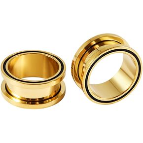 Aienid 2 Pcs Ear Gauges Stainless Steel 8mm-25mm Ear Expanders for Stretched Flesh Tunnels Body Piercing Jewelry for Men Women in Saudi Arabia