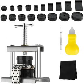 18 Modes Watch Press Tool Set, Professional Watch Back Case Closer Repair Kit with 18 Dies, Watch Crystal Press Removal Tool, Watchmaker Battery Replacement Tool for Round/Square Dials in Saudi Arabia