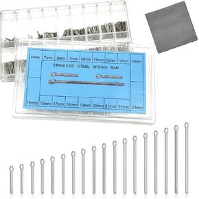 360PCS 6mm-23mm Watch Band Link Cotter Pins, 18 Sizes Assortment Stainless Steel Watch Strap Bars, Watchband Pins, Must-Have Wristwatch Repair Kit for Watchmaker or DIY Enthusiast in Saudi Arabia