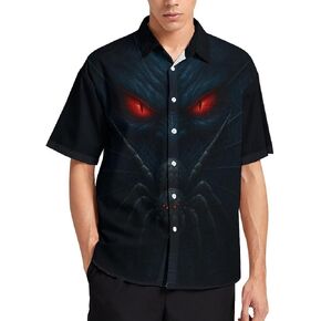 Blissboy Novelty Spider Button Down Shirt Funny Fashion Graphic Hawaiian Shirt in Saudi Arabia