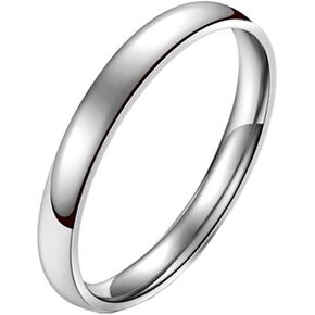 3mm Stainless Steel Classical Plain Stacking Band Statement Wedding Promise Ring For Women in Kuwait