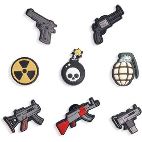 8PCS Gun Shoe Charms For Clog Shoe Decoration,Soft PVC Submachine Machine Gun Shoe Charms Accessories for men,Party Favors Gifts in Saudi Arabia