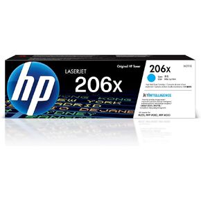 خرطوشة حبر أصلية HP 206X سماوي عالية الإنتاجية | تعمل مع HP Color LaserJet Pro M255، HP Color LaserJet Pro MFP M282، M283 Series | W2111X in Kuwait