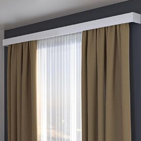 Heavy Duty 3-in-1 Aluminum Curtain Track Box for Windows – Double Tracks for Ceiling & Wall Mount, Ideal for Living Room & Bedroom, 4.4m (14.4ft), Stylish Wall-Mounted Design in Kuwait