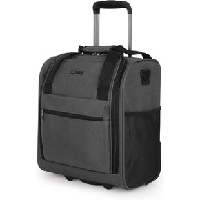 16'' Softside Carry-On Luggage for Airplane,3-in-1 Underseat Carry On Luggage with Wheels,Scratch-Resistant Surface,Lightweight Durable Rolling Suitcase for Men/Women Business Trip（16'',Black） in Saudi Arabia