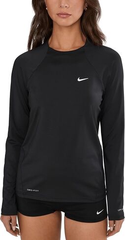 Nike Swim Women's Essential Long Sleeve Hydro Rash Guard Black, باتل بلو, XS in Kuwait