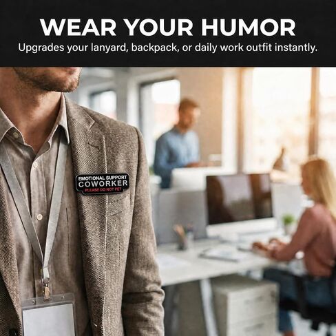 6Pcs Emotional Support Coworker Enamel Pin and Sticker Set, Funny Office Humor Lapel Pins & White Decals Bundle, Please Do Not Pet Work Bestie Colleague Gifts for Backpack Lanyard Laptop in Saudi Arabia