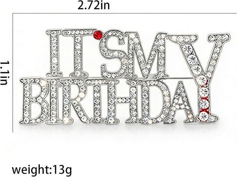 Its My Birthday Pin, Three Piece Set with Gold-Tone Silver-Tone Rainbow Colors, Party Accessory for Celebrations, Birthday Party Favor for Guests, Versatile Wear for Shirts Jackets Bags in Saudi Arabia