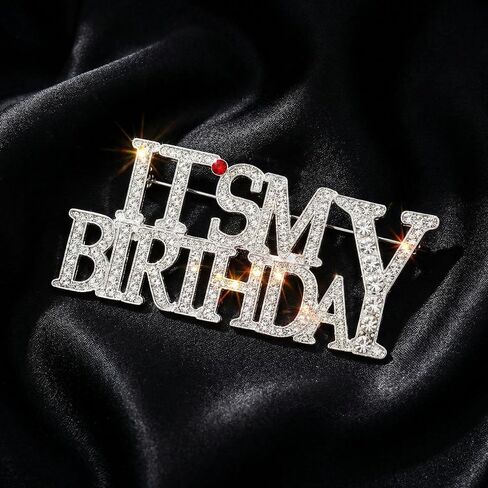 Its My Birthday Pin, Three Piece Set with Gold-Tone Silver-Tone Rainbow Colors, Party Accessory for Celebrations, Birthday Party Favor for Guests, Versatile Wear for Shirts Jackets Bags in Saudi Arabia