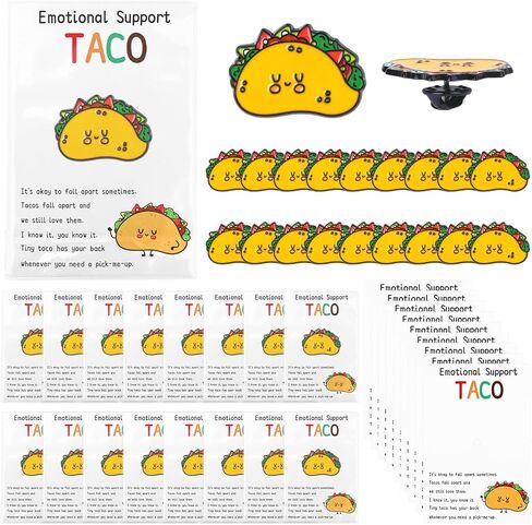 24Set Employee Appreciation Gifts Bulk - 24 Taco Funny Pins Bulk with 24 Inspirational Cards, Mini Taco Gifts for Coworkers Employee of the Month Staff Nurse Teacher Team in Saudi Arabia