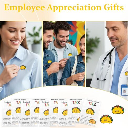 24Set Employee Appreciation Gifts Bulk - 24 Taco Funny Pins Bulk with 24 Inspirational Cards, Mini Taco Gifts for Coworkers Employee of the Month Staff Nurse Teacher Team in Saudi Arabia