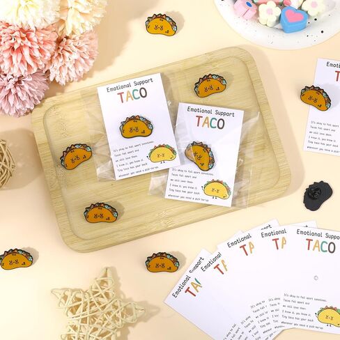 24Set Employee Appreciation Gifts Bulk - 24 Taco Funny Pins Bulk with 24 Inspirational Cards, Mini Taco Gifts for Coworkers Employee of the Month Staff Nurse Teacher Team in Saudi Arabia