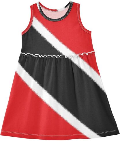 Aflyko Patriot Flag Girls Sleeveless Dress Adorable Tank Play Sundress in Saudi Arabia