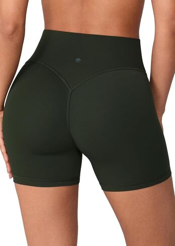 UNISSU Hugluxe No Front Seam Hidden Scrunch Butt Biker Shorts 5" High Waisted Buttery Soft Yoga Booty Workout Shorts in Saudi Arabia