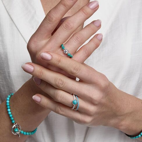 Silpada 'Polka Dot' Sterling Silver Teal Nano Crystal Ring in Kuwait