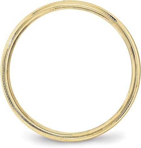 10k Yellow Gold Half Round 4mm Milgrain Edge Wedding Band with Polished Finish Unisex Ring for Men or Women Solid Gold Classic Band for Everyday Wear Unity Commitment Anniversary Symbol Engraving Opti in Kuwait