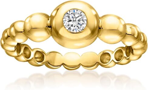 Pure Collection by Ross-Simons 0.20 Carat Bezel-Set Lab-Grown Diamond Bubble Ring in 18kt Gold Over Sterling in Kuwait
