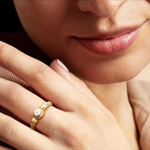 Pure Collection by Ross-Simons 0.20 Carat Bezel-Set Lab-Grown Diamond Bubble Ring in 18kt Gold Over Sterling in Kuwait