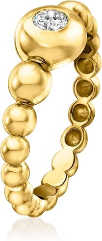 Pure Collection by Ross-Simons 0.20 Carat Bezel-Set Lab-Grown Diamond Bubble Ring in 18kt Gold Over Sterling in Kuwait