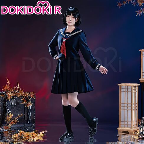 KIRA KIRA Anime Cosplay Costume School JK Uniform Dress Tops Skirt Bow Tie Socks Blue JK Outfits Halloween Costume Plus Size in Kuwait
