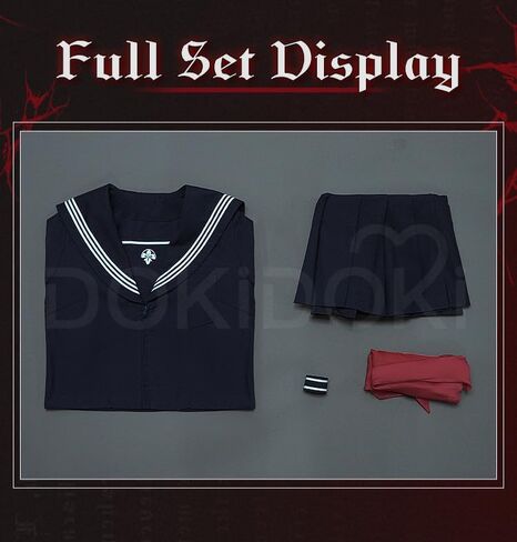 KIRA KIRA Anime Cosplay Costume School JK Uniform Dress Tops Skirt Bow Tie Socks Blue JK Outfits Halloween Costume Plus Size in Kuwait