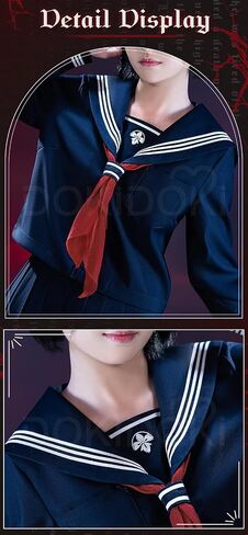 KIRA KIRA Anime Cosplay Costume School JK Uniform Dress Tops Skirt Bow Tie Socks Blue JK Outfits Halloween Costume Plus Size in Kuwait
