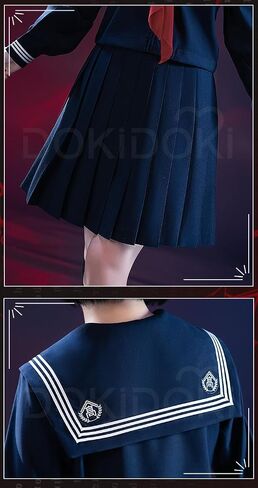 KIRA KIRA Anime Cosplay Costume School JK Uniform Dress Tops Skirt Bow Tie Socks Blue JK Outfits Halloween Costume Plus Size in Kuwait
