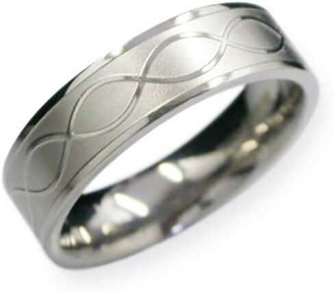 Titanium Infinity Knot Wedding Band Promise Ring Comfort Fit Unisex Sizes 4 to 15 in Saudi Arabia