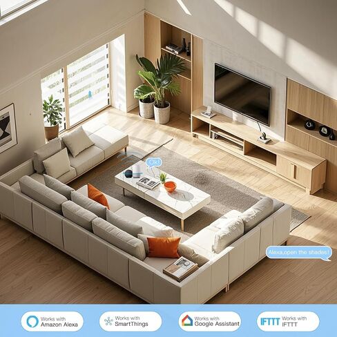 Motorized Blinds with Remote, 60% Blackout Smart Zebra Shades, Built-in Rechargeable Electric Automatic Blinds for Window Compatible with Alexa Google (White, 34" W x 72" H) in Saudi Arabia