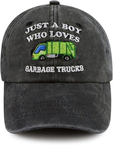 Kahhrepa Garbage Trucks Hats for Boy, Funny Adjustable Embroidered Cotton Toddler Garbage Trucks Baseball Cap in Saudi Arabia