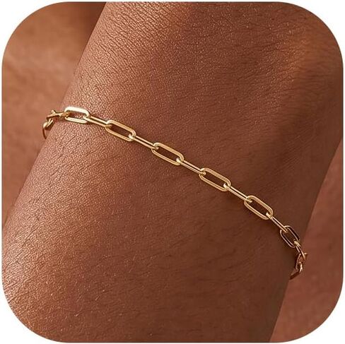 925 Sterling Silver Bracelets for Women, 3mm Sterling Silver Paperclip Chain Bracelet Smooth & Sturdy Chain Bracelets for Women 6/6.5/7/7.5/8 Inch in Saudi Arabia