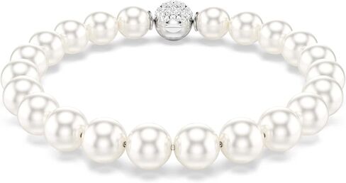 Swarovski Matrix bracelet, Crystal pearl, White, Rhodium plated in Kuwait