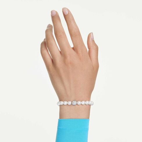 Swarovski Matrix bracelet, Crystal pearl, White, Rhodium plated in Kuwait