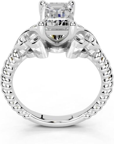 1-5 Carat 14K Gold Platinum 925 Silver Classic Cut with Celtic Knot Lab Grown Diamond Ring, IGI Certified, Engagement Rings for Women (1-5 Ct, F-G Color, VS1-VS2 Clarity) in Saudi Arabia
