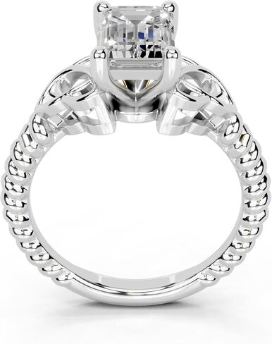 1-5 Carat 14K Gold Platinum 925 Silver Classic Cut with Celtic Knot Lab Grown Diamond Ring, IGI Certified, Engagement Rings for Women (1-5 Ct, F-G Color, VS1-VS2 Clarity) in Saudi Arabia