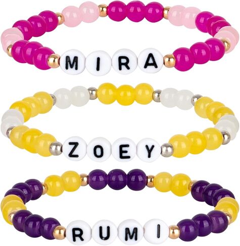 for Kpop Toys Huntrix Merch Bracelets Sets, for Rumi Mira Zoey Fans for Demon Hunters Cosplay Costume Gifts Outfit Accessories Friendship Jewelry for Women Party Favors in Saudi Arabia