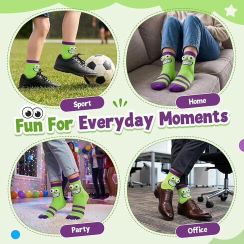 Crazy Socks for Kids Silly Wacky Monster Socks with 3D Eyes for Boys Girls Novelty Funny Birthday Christmas Gift in Saudi Arabia