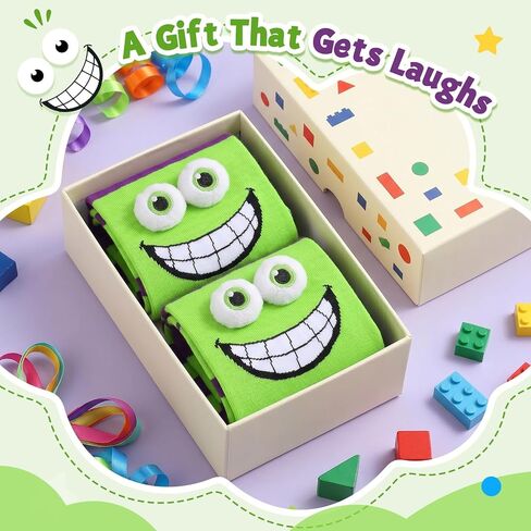 Crazy Socks for Kids Silly Wacky Monster Socks with 3D Eyes for Boys Girls Novelty Funny Birthday Christmas Gift in Saudi Arabia