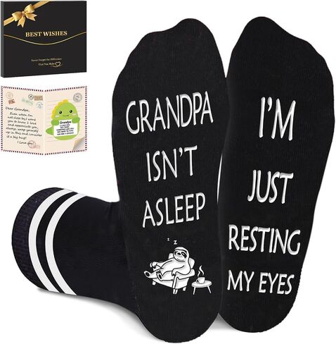 Juesly Father Day Gifts, Seamless Toe Breathable Funny Socks for Dad Grandpa Husband in Saudi Arabia