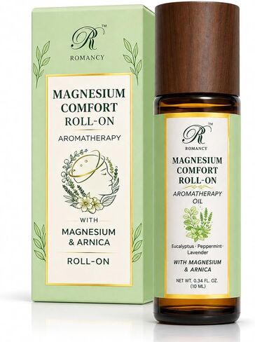 Migraine Relief Roll-On for Headache Relief with Magnesium & Arnica – Peppermint, Lavender & Eucalyptus Essential Oils – Cooling Aromatherapy Oil for Stress, Tension & Sinus Support – 10ml in Kuwait