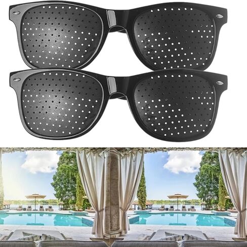 2 Pack Unisex Anti-Myopia Astigmatism Glasses Men's Women's Vision Improvement Strabismus Correction Fatigue Glasses(Black-CC-C1) in Kuwait