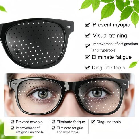 2 Pack Unisex Anti-Myopia Astigmatism Glasses Men's Women's Vision Improvement Strabismus Correction Fatigue Glasses(Black-CC-C1) in Kuwait
